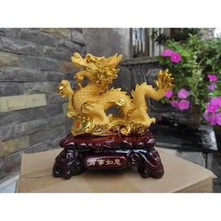 Tượng linh vật rồng vàng may mắn