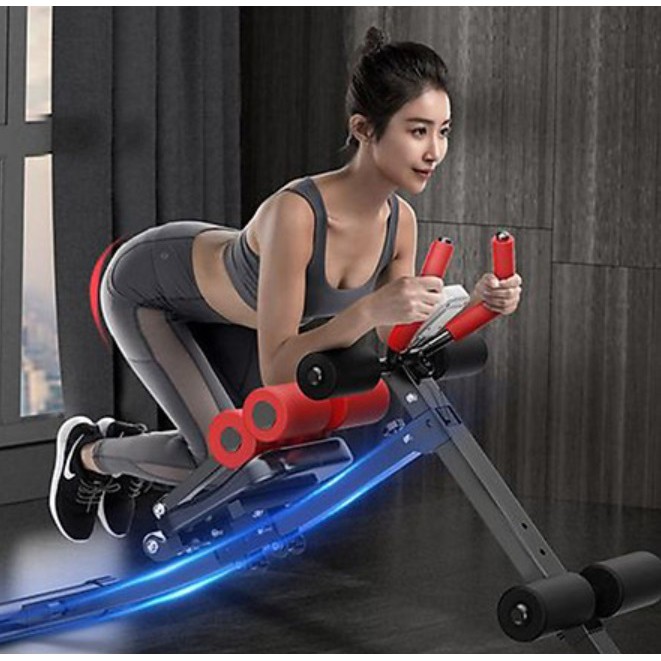 Máy Tập GYM, Tập Cơ Bụng Đa Năng Mẫu Mới Kết Hợp Tay, Ngực - Chất Liệu Thép Chịu Lực Tốt, Tải Trọng 150kg + Tặng Dây Kéo