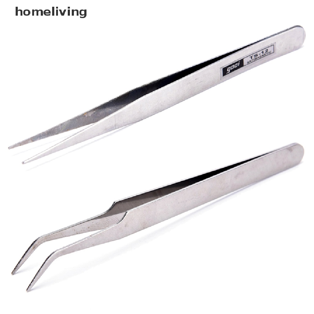 Set 2 Nhíp Inox Gắp Đá Quý / Lông Mi / Trang Trí Móng Nghệ Thuật