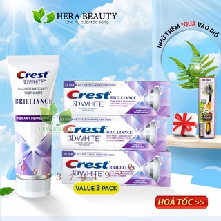 Combo 3 hộp kem đánh răng Crest 3D White Brilliance 99G - Hàng USA chính hãng