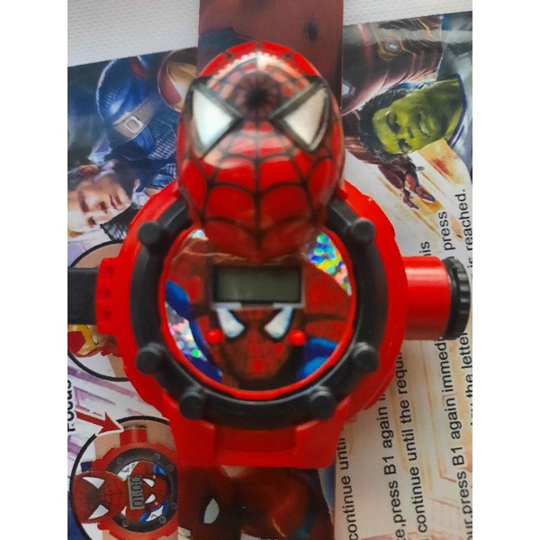 Đồ Chơi Đồng hồ đeo tay chiếu tường hinh 3D hình nguừơi nhện spider men rất đẹp mắt