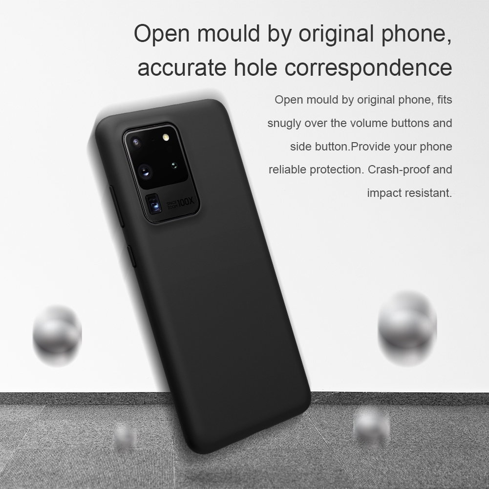 Ốp điện thoại NILLKIN bằng silicone mềm màu trơn cho Samsung Galaxy S20 Ultra 5G