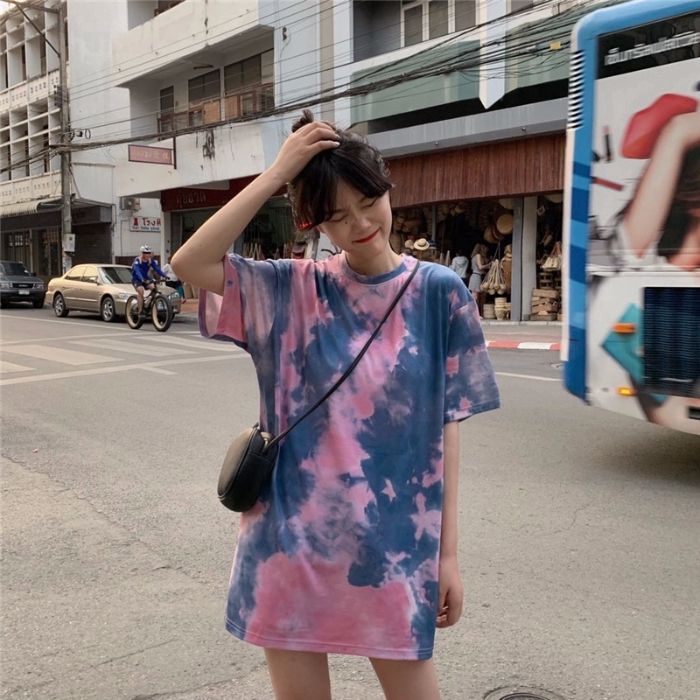 NRVP Áo thun ngắn tay cổ tròn dáng rộng thời trang nữ mùa hè 2020