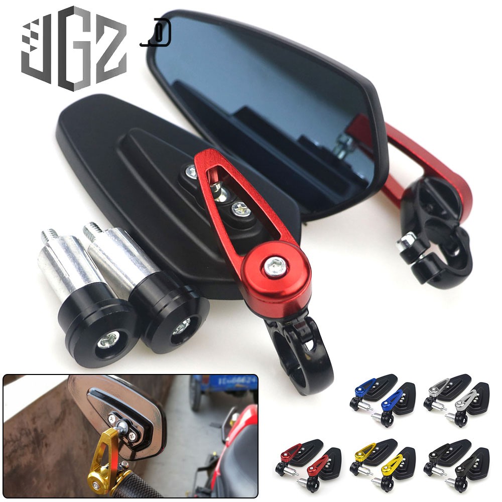 7/8&quot;  22mm Universal Motorbike Motorcycle Handle Bar End Rear Rearview Side Mirrors CNC Aluminum