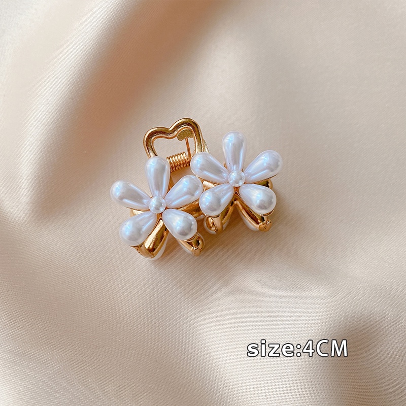 Kẹp tóc đính ngọc trai nhân tạo thiết kế đơn giản và tinh tế phong cách Hàn Quốc cho nữ