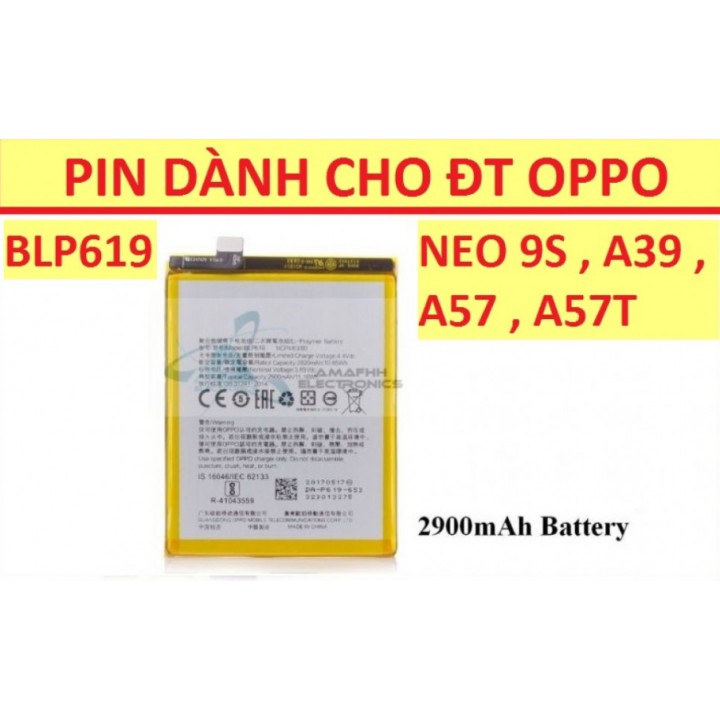 Pin Oppo Neo 9s (A39) - F3 Lite (A57) BLP619 2900 mAh