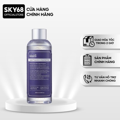 Nước Hoa Hồng Không Mùi Dear Klairs Supple Preparation Unscented Toner 180ml