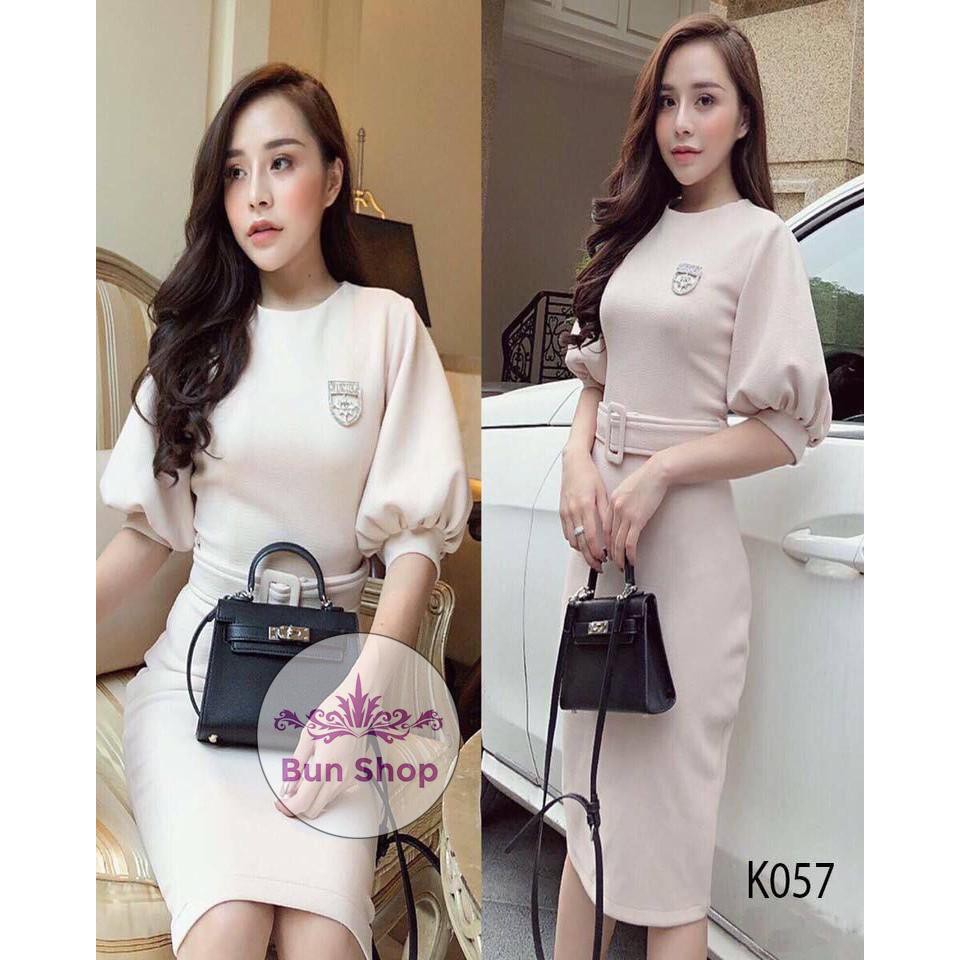 ĐẦM ÔM TAY BỒNG K057 - Bun Shop (Hàng may thiết kế ,ảnh thật shop tự chụp)