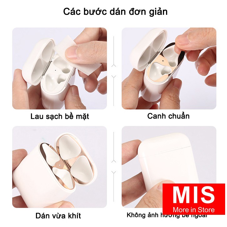 Miếng Dán Kim Loại Bảo Vệ Tai Nghe Bluetooth Airpod Chất Lượng Cao Tính Năng Chống Bụi Bẩn TN001PK