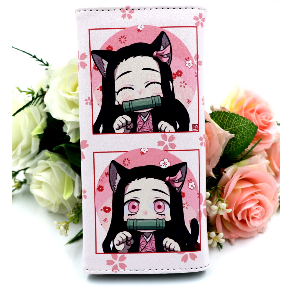 Ví Da PU Dài Họa Tiết Hoạt Hình Kimetsu No Yaiba Demon Slayer Tomioka Giyuu Nezuko Thời Trang