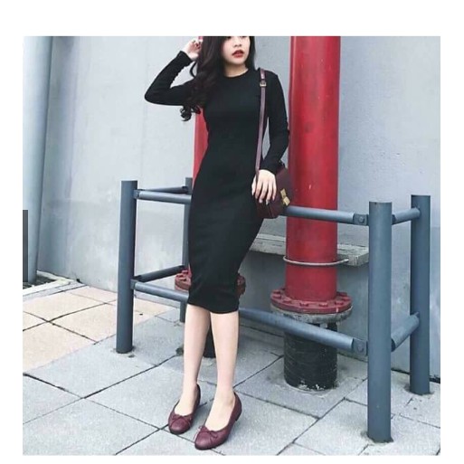 Đầm body thun gân phong cách hàn quốc | BigBuy360 - bigbuy360.vn