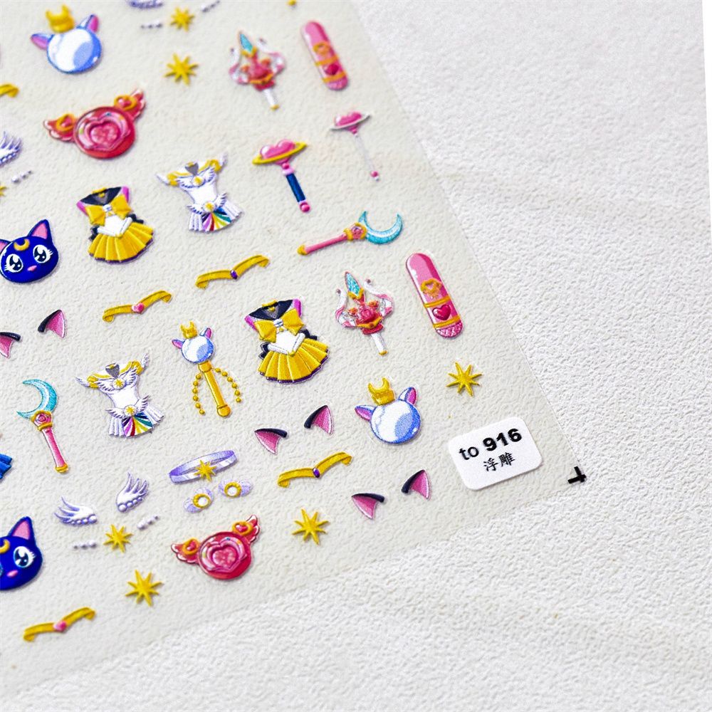 [Hàng mới về] Miếng dán siêu mỏng dùng để tự trang trí móng tay tại nhà họa tiết hoạt hình 5D