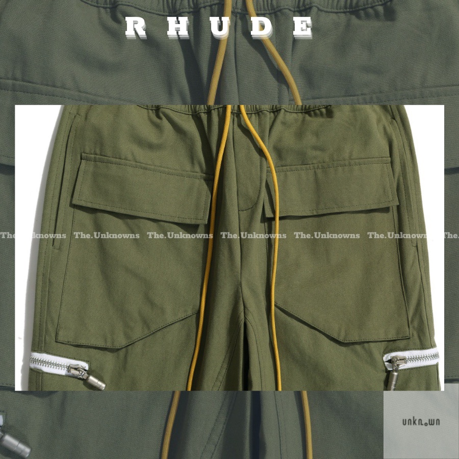[BEST Quaility]-Quần Snap R.HUDE  CUPRO MOSS GREEN CARGO PANTS,quần cargo pants ống suông cao cấp full túi tag