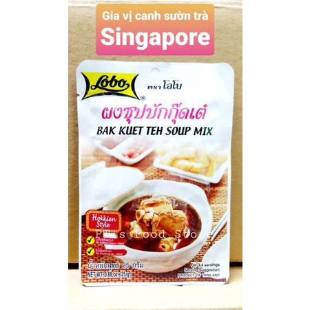 [Lobo Thái] Gia vị Canh Sườn Trà/ Bak Kuet Teh Soup Mix gói 25grĐậm đà hương vị Singapore. Lẩu sườn trà, trà xương sườn