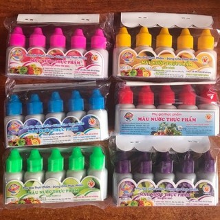 Màu nước thực phẩm Thiên Thành 1 vỉ 5 lọ (5ml/chai) (NL 41)