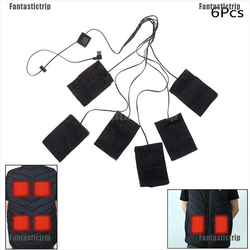 Fantastictrip 5V USB Charged Clothes Heating Pad Electric Heating Sheet Warmer Pad Vest Jacket