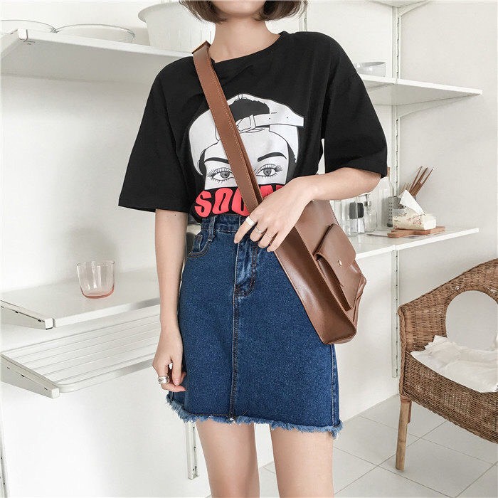 Váy Jeans Cạp Cao Tua Gấu | BigBuy360 - bigbuy360.vn