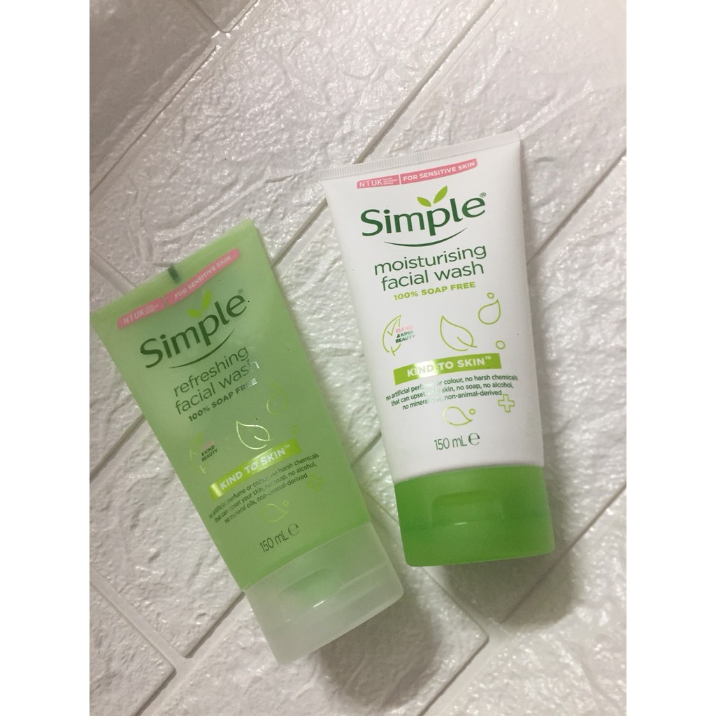 Sữa Rửa Mặt Dạng Gel Simple Kind To Skin Refreshing Facial Wash Gel