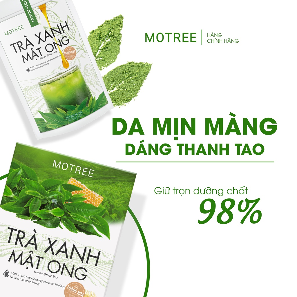 [CHÍNH HÃNG] Bột Trà Xanh Mật Ong Motree, 50gr Detox Thanh Lọc Cơ Thể, Giảm Cân Hiệu Quả, Cải Thiện Mụn , Da Đẹp Mịn Màn