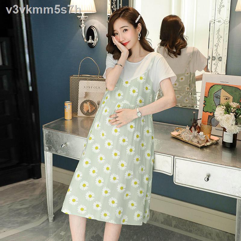 Maternity summer long skirt 2021 new trendy mom over-the-knee dress pregnancy loose | BigBuy360 - bigbuy360.vn
