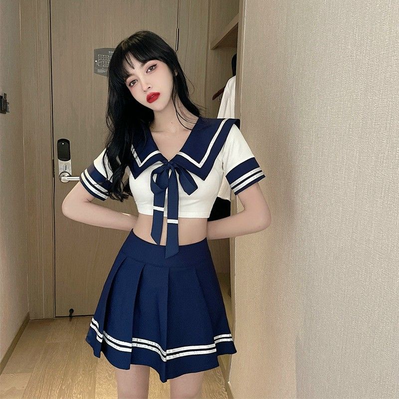 Bộ đồng phục THỦY THỦ học sinh cosplay sexy cao cấp váy xẻ kèm chíp &lt;55kg