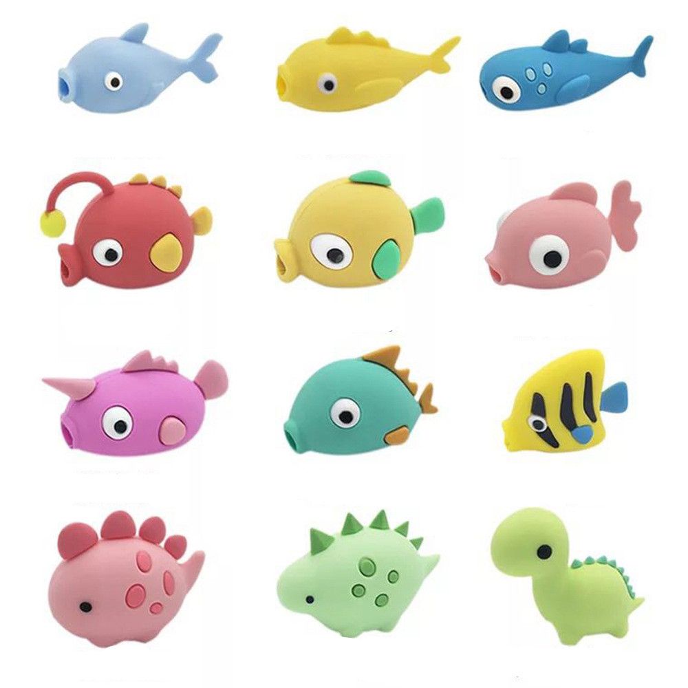 YIYU Phụ kiện bảo vệ cáp dữ liệu hình động vật hoạt hình dễ thương