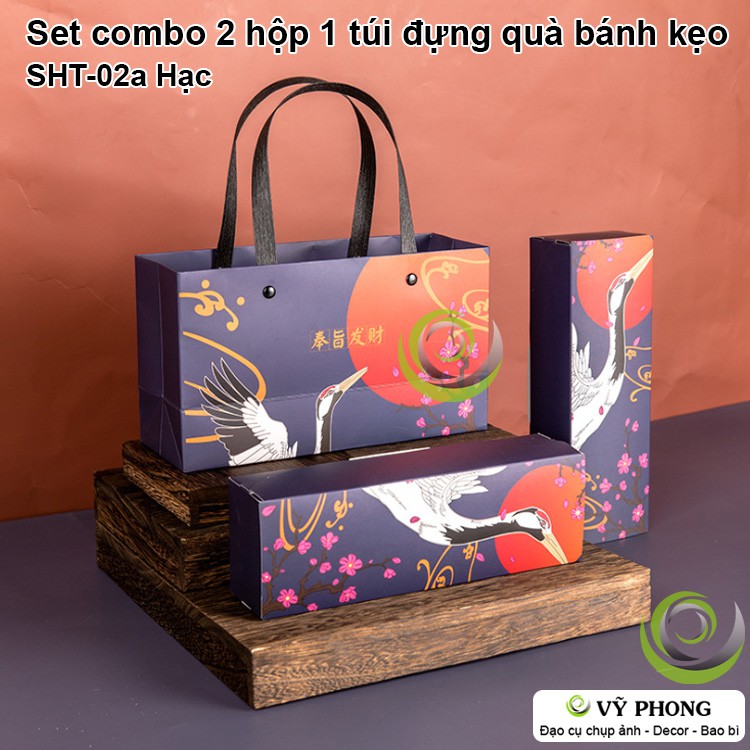 SET 2 HỘP + TÚI ĐỰNG QUÀ TẶNG BÁNH KẸO LỄ TẾT SINH NHẬT SHT-01,02