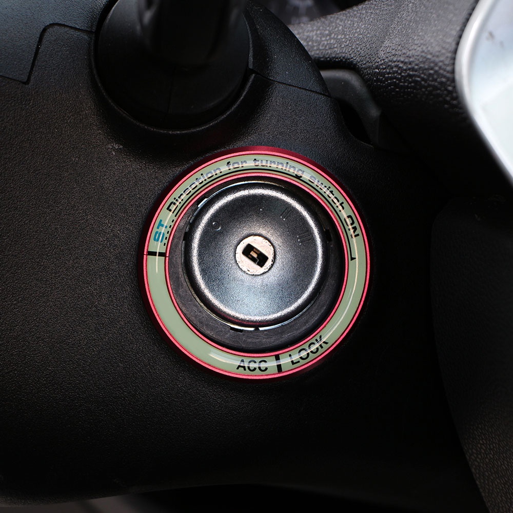 Vòng Dán Trang Trí Nút Khởi Động Xe Hơi Ford New Fiesta MK7 2009-2016 Màu Dạ Quang