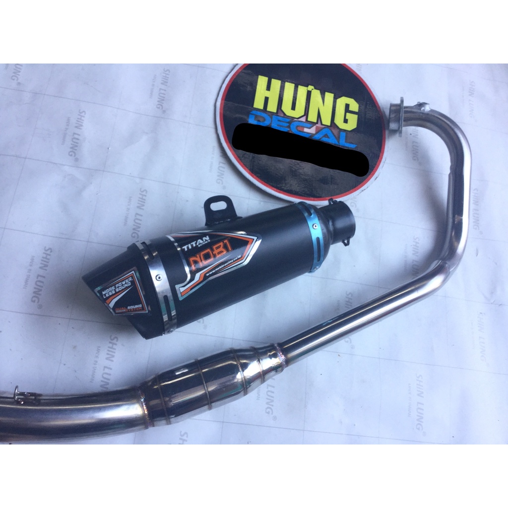 Bộ pô NOBI ĐEN full cổ bầu hơi inox exciter, winer, sonic