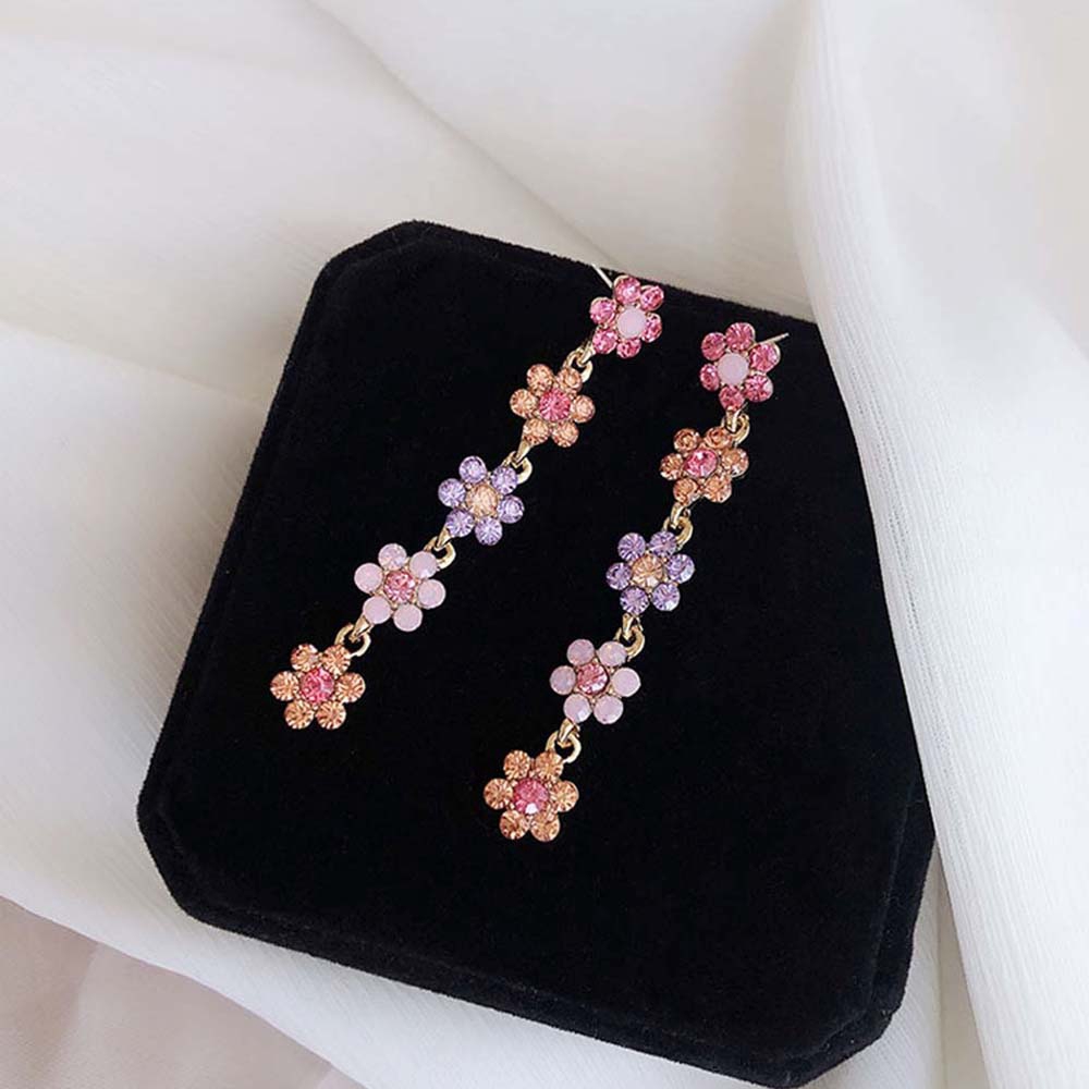 Bông tai hình hoa nhiều màu sắc quà tặng cho nữ