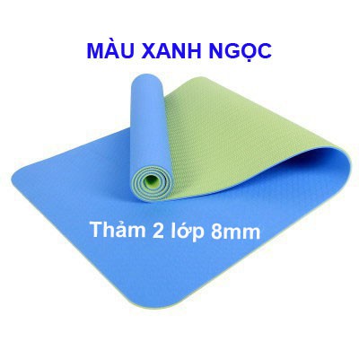 Thảm Yoga Chống Trượt 8mm 2 Lớp Bằng Cao Su Non Cao Cấp Thảm Tập Thể Dục Gym Tpe Gấp Gọn Siêu Dày Êm Du Lịch Tự Nhiên rẻ