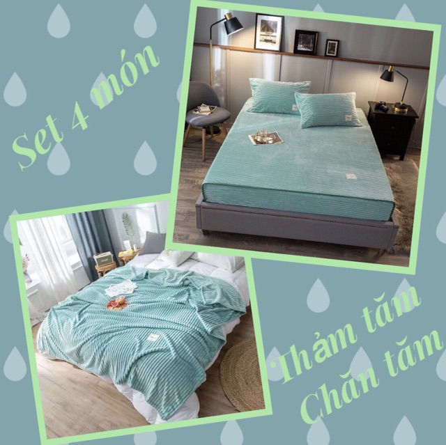 Sét 4 món toàn bộ là nỉ nhung tăm loại1 dày đẹp