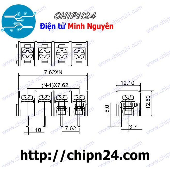 [3 CÁI] Domino KF762 4P (Đen thẳng) (MG/KF7.62 7.62MM)