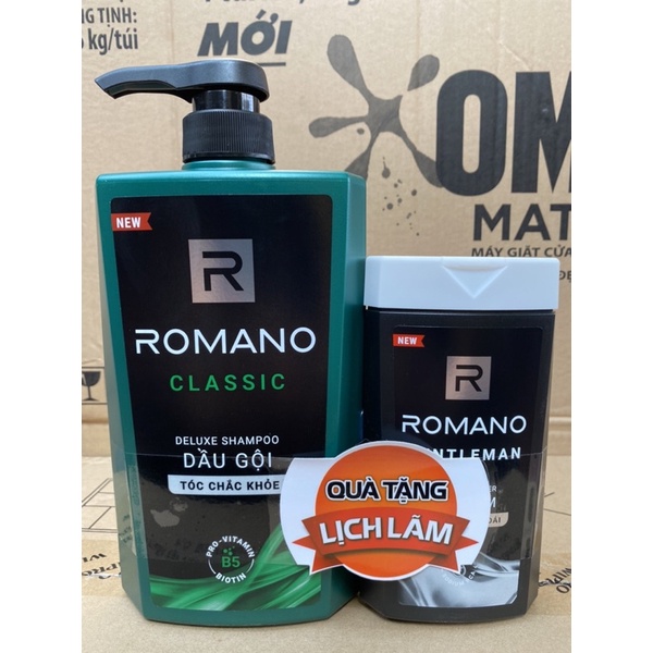 Dầu gội Hương nước hoa Romano classic  650g kèm quà tặng như hìnhw