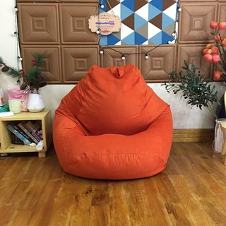 Ghế lười hạt xốp Babykid, cỡ S, chất liệu da lộn mềm mịn (đã có sẵn hạt xốp)- có sẵn xốp