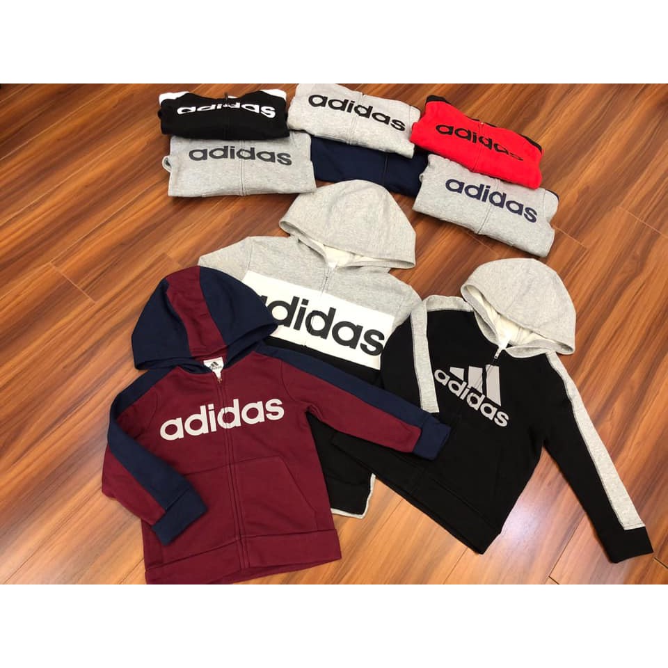 Aó khóac nỉ bé trai kéo khóa adidas size 4-14 tuổi việt nam xuất khẩu dư xịn giao màu ngẫu nhiên