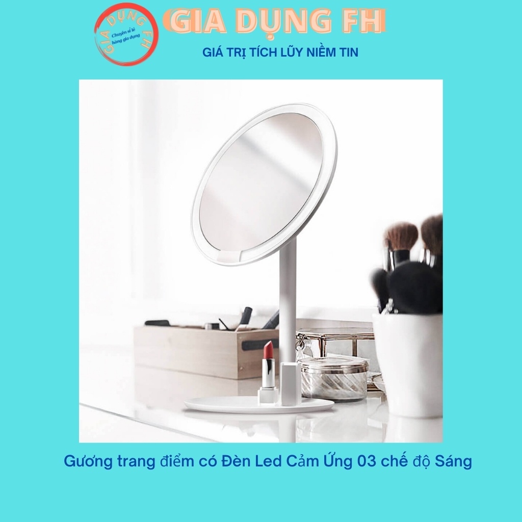 Gương trang điểm có Đèn Led Cảm Ứng 03 chế độ Sáng , Gương soi mặt làm đẹp Gia Dụng FH