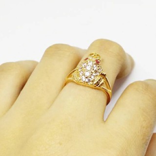 nhẫn cóc phong thủy.Nhẫn cóc ngậm tiền may mắn đính đá cực đẹp,cực sáng(vàng)