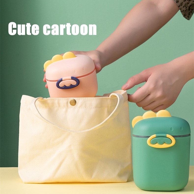 SABUY Hộp Đựng Sữa Bột Hình Khủng Long Dễ Thương Kèm Muỗng 200g 400g