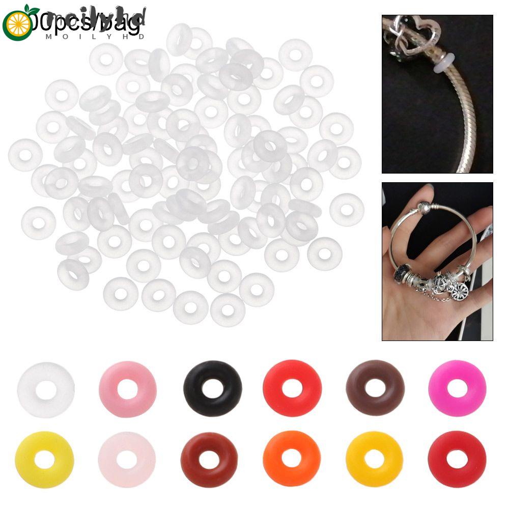Bộ 100 Vòng Đệm Cao Su 6*2*2 Hình Tròn 12 Màu Chuyên Dụng Làm Vòng Tay