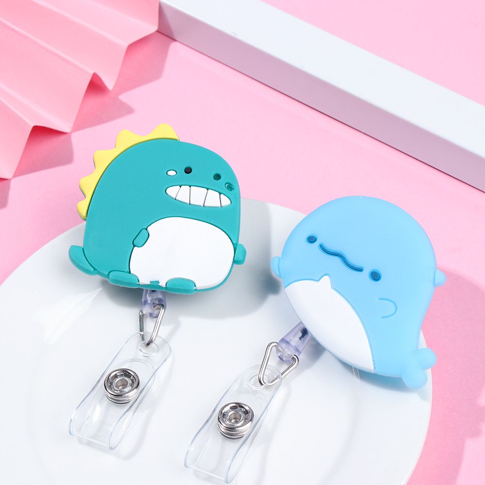 Kẹp Giữ Thẻ ID Bằng Silicon Nhiều Màu Sắc Kiểu Hoạt Hình Cho Học Sinh