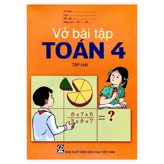 Sách- Vở bài tập Toán 4 tập 2+ 1 nhãn