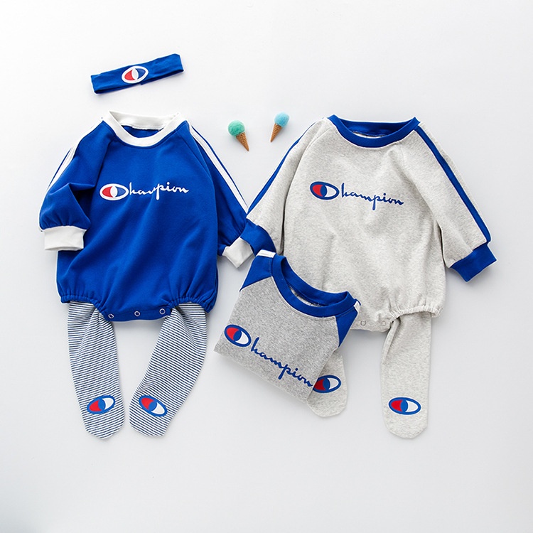 Set áo liền quần tay dài + băng đô thời trang đáng yêu dành cho bé trai sơ sinh