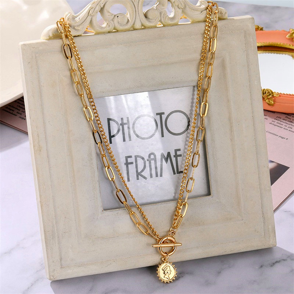 OT vòng cổ Hợp Kim Nhiều Lớp Phong Cách Vintage Cho Nữ