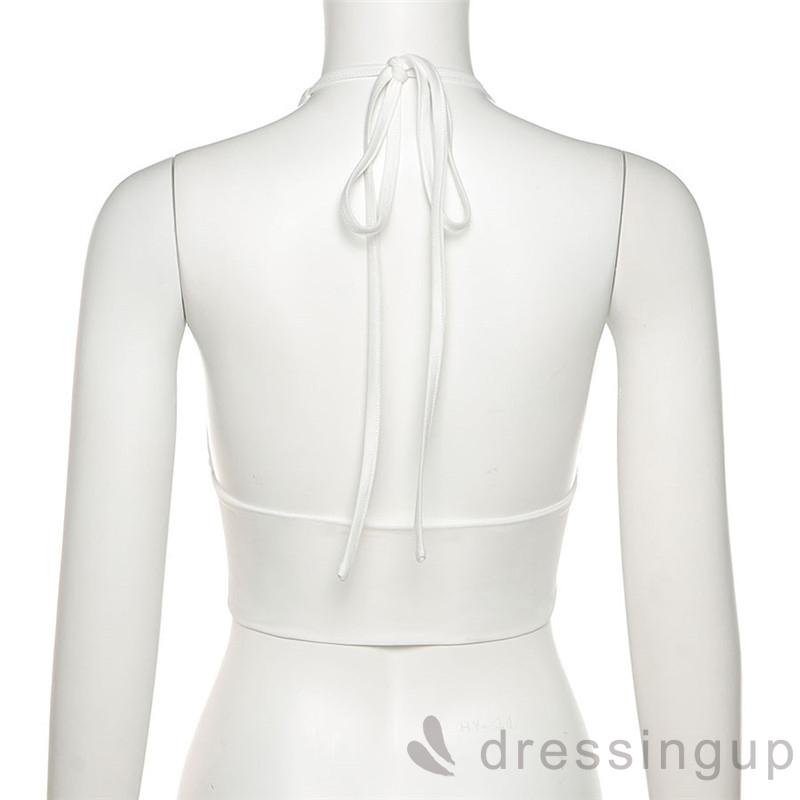 Áo Hai Dây Mỏng Màu Trơn Hở Lưng Cho Nữ