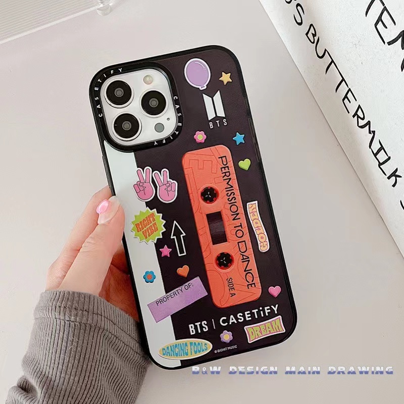 Ốp Điện Thoại Mềm Trong Suốt Màu Dạ Quang Hình Băng Cát Sét Cho iPhone 13 12 11 Pro MAX i6 7 8Plus IX XS MAX XR