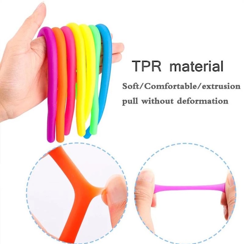 Set 6 Đồ Chơi Nắn Bóp Hình Sợi Mì Đàn Hồi Phát Sáng Độc Đáo Cho Người Lớn