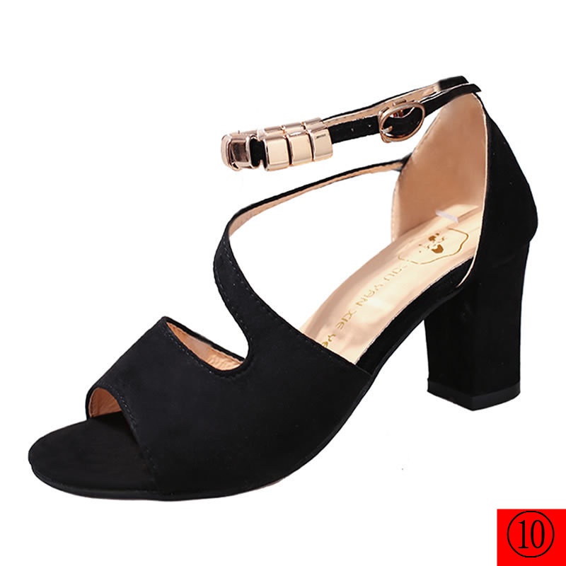 Giày Cao Gót Hở Mũi Size Lớn Phong Cách Âu Mỹ Thời Trang Mùa Xuân Mới 2022 Dành Cho Bạn Nữ