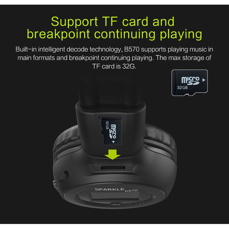 Tai nghe chụp đầu có kết nối Bluetooth Zealot B570 | BigBuy360 - bigbuy360.vn