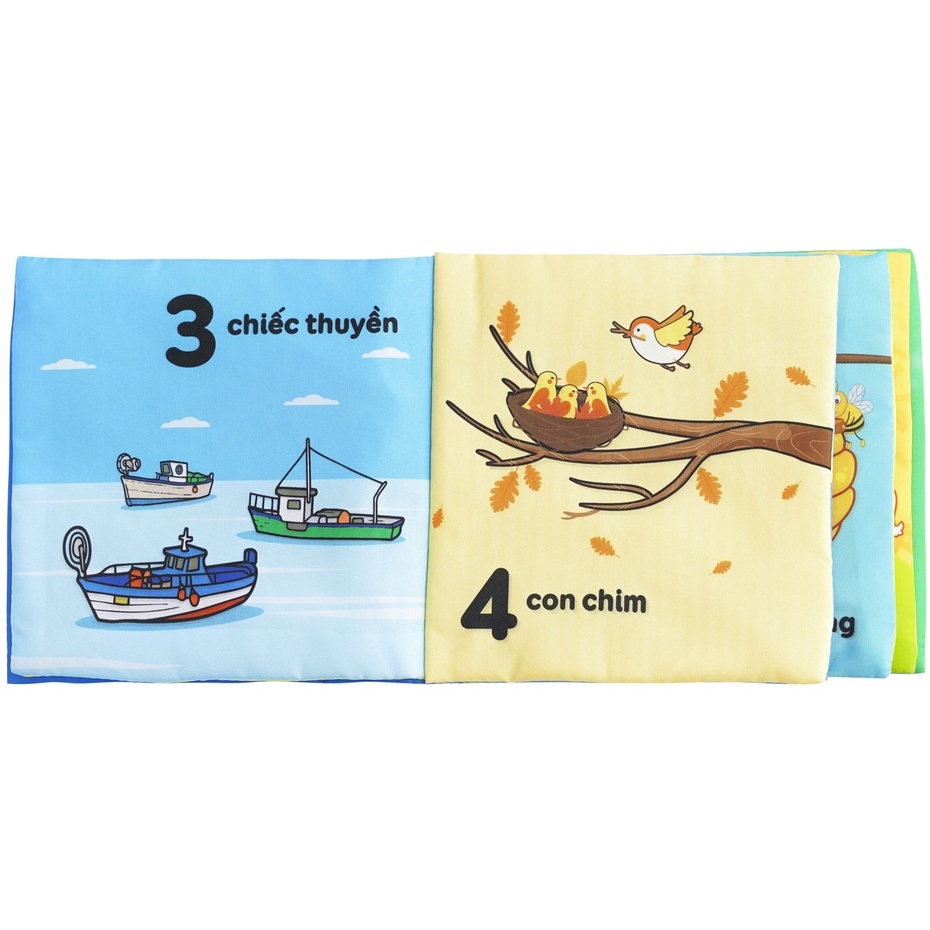Sách Vải Kích Thích Đa Giác Quan Cho Bé Từ 0 Tuổi  My very first book - Hiệu Lalala baby - Số Đếm